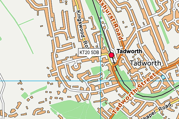 KT20 5DB map - OS VectorMap District (Ordnance Survey)