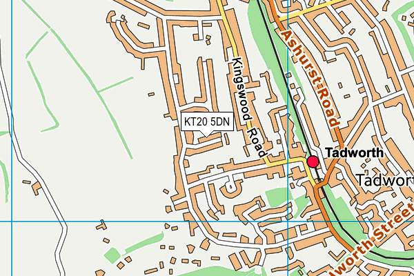 KT20 5DN map - OS VectorMap District (Ordnance Survey)