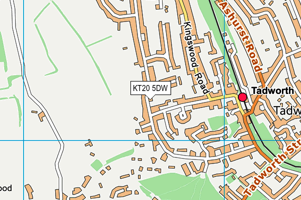 KT20 5DW map - OS VectorMap District (Ordnance Survey)