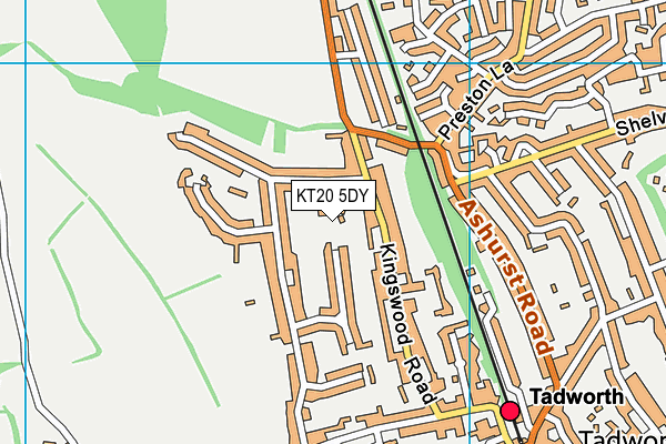 KT20 5DY map - OS VectorMap District (Ordnance Survey)