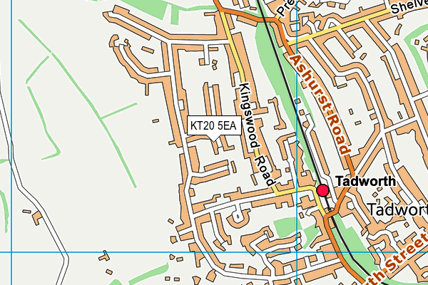 KT20 5EA map - OS VectorMap District (Ordnance Survey)