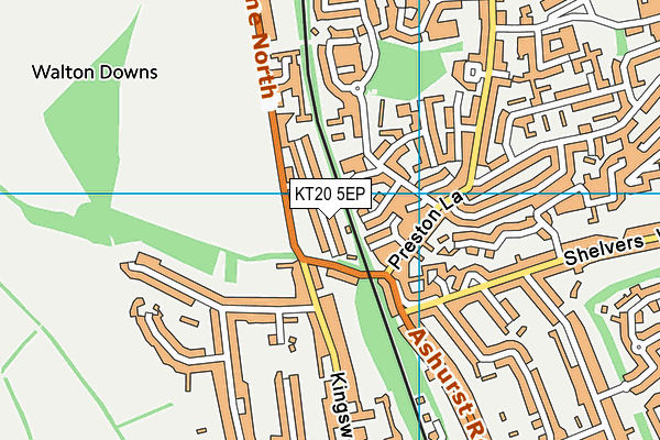 KT20 5EP map - OS VectorMap District (Ordnance Survey)