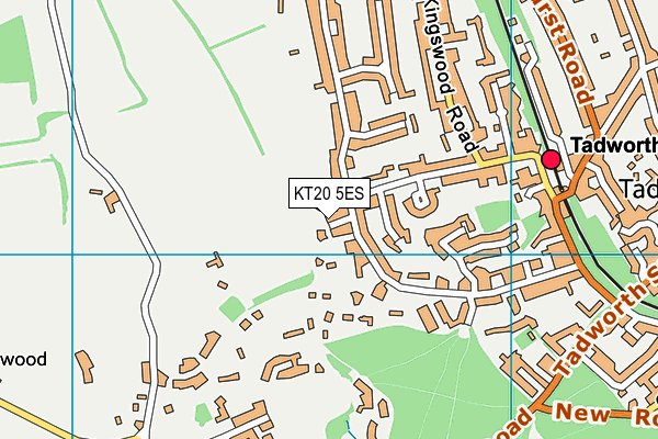 KT20 5ES map - OS VectorMap District (Ordnance Survey)