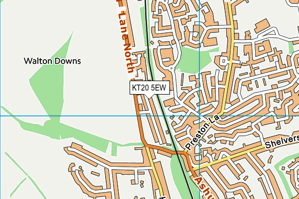KT20 5EW map - OS VectorMap District (Ordnance Survey)