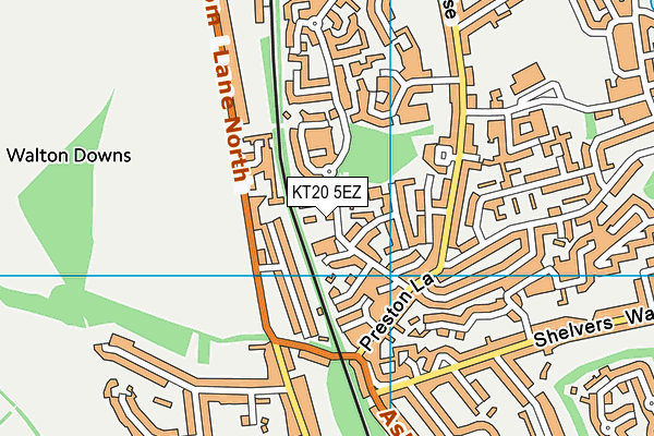 KT20 5EZ map - OS VectorMap District (Ordnance Survey)