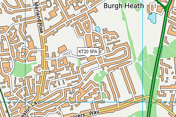KT20 5FA map - OS VectorMap District (Ordnance Survey)