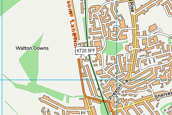 KT20 5FF map - OS VectorMap District (Ordnance Survey)