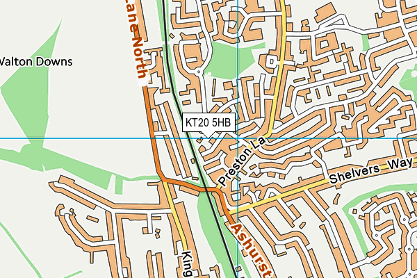 KT20 5HB map - OS VectorMap District (Ordnance Survey)