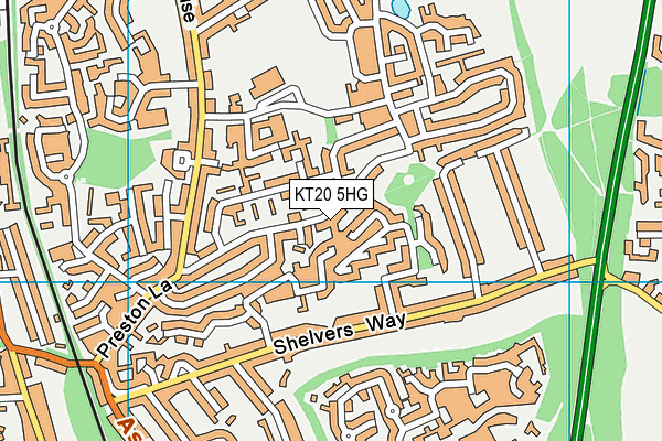 KT20 5HG map - OS VectorMap District (Ordnance Survey)