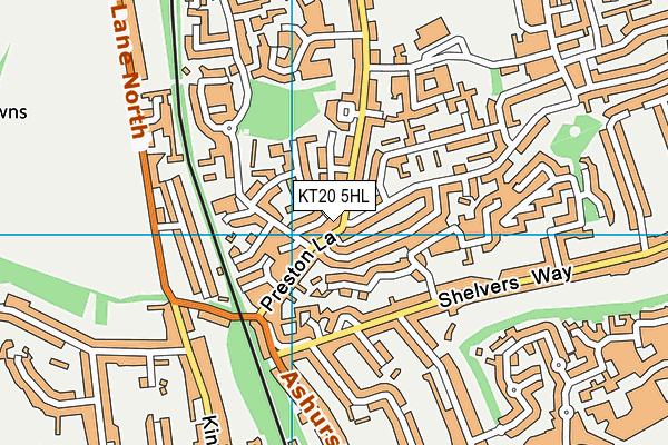 KT20 5HL map - OS VectorMap District (Ordnance Survey)