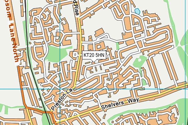 KT20 5HN map - OS VectorMap District (Ordnance Survey)
