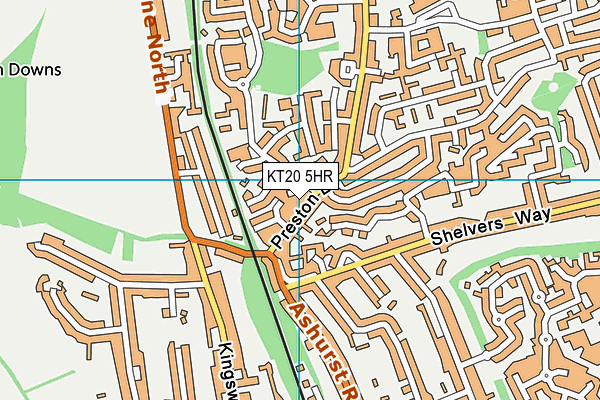 KT20 5HR map - OS VectorMap District (Ordnance Survey)