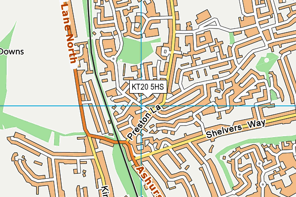 KT20 5HS map - OS VectorMap District (Ordnance Survey)