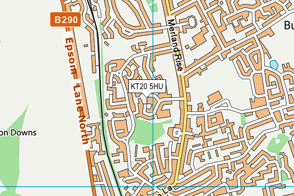 KT20 5HU map - OS VectorMap District (Ordnance Survey)