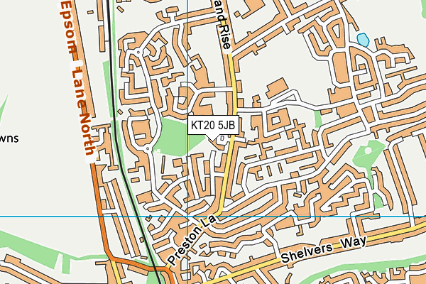 KT20 5JB map - OS VectorMap District (Ordnance Survey)