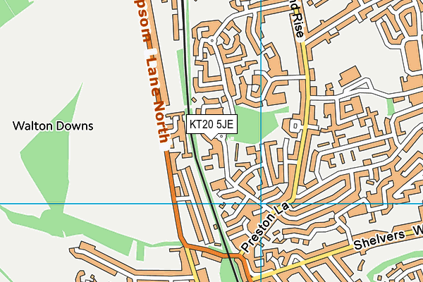 KT20 5JE map - OS VectorMap District (Ordnance Survey)