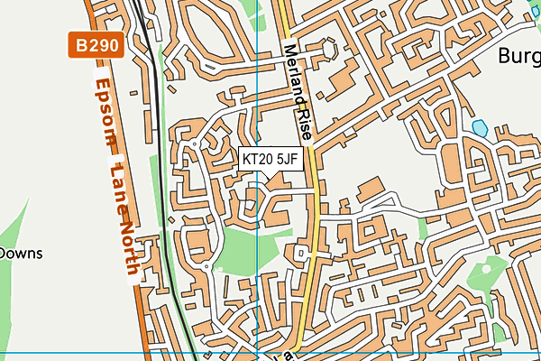 KT20 5JF map - OS VectorMap District (Ordnance Survey)