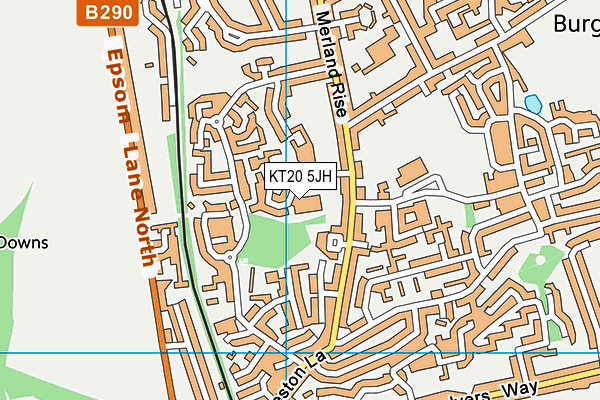 KT20 5JH map - OS VectorMap District (Ordnance Survey)