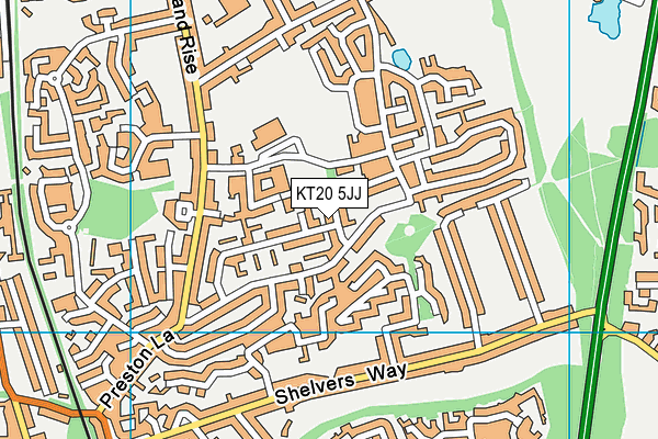KT20 5JJ map - OS VectorMap District (Ordnance Survey)