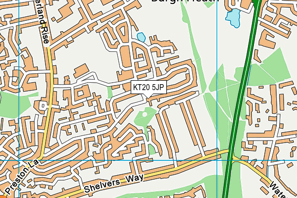 KT20 5JP map - OS VectorMap District (Ordnance Survey)