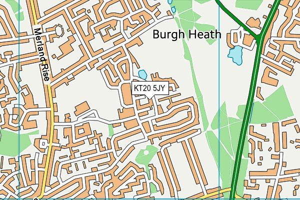 KT20 5JY map - OS VectorMap District (Ordnance Survey)