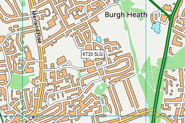 KT20 5LG map - OS VectorMap District (Ordnance Survey)