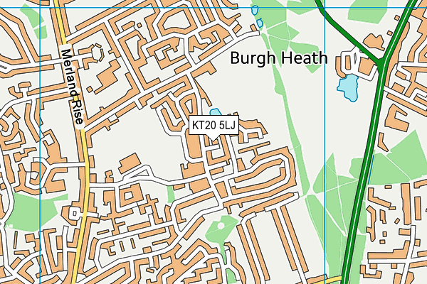 KT20 5LJ map - OS VectorMap District (Ordnance Survey)