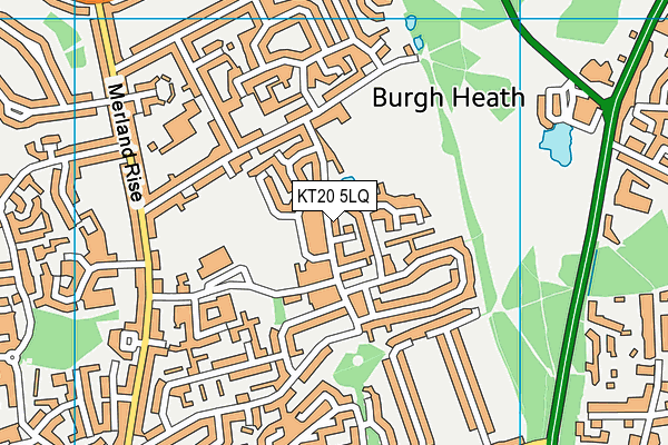 KT20 5LQ map - OS VectorMap District (Ordnance Survey)