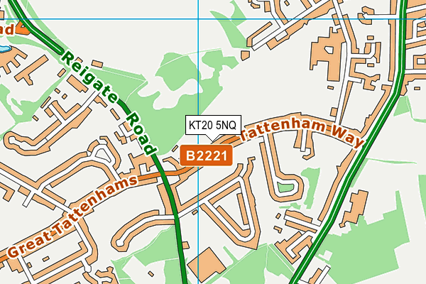 KT20 5NQ map - OS VectorMap District (Ordnance Survey)