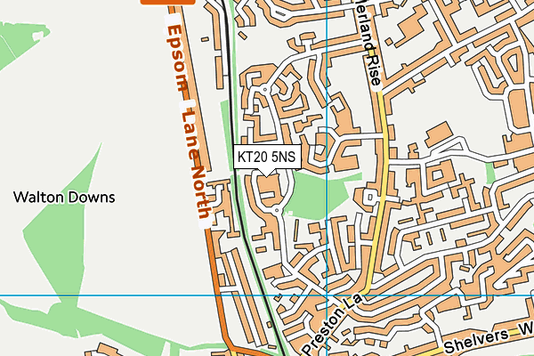 KT20 5NS map - OS VectorMap District (Ordnance Survey)