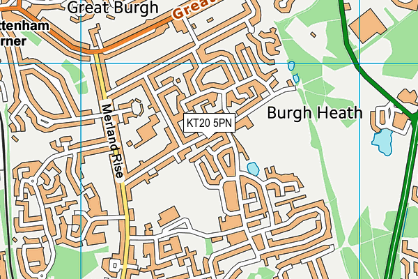 KT20 5PN map - OS VectorMap District (Ordnance Survey)