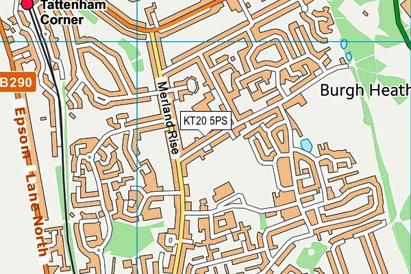KT20 5PS map - OS VectorMap District (Ordnance Survey)