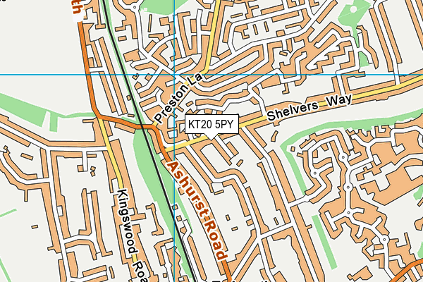 KT20 5PY map - OS VectorMap District (Ordnance Survey)