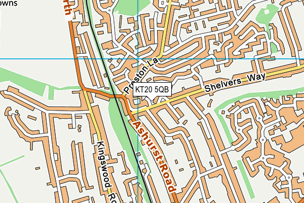 KT20 5QB map - OS VectorMap District (Ordnance Survey)