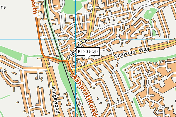 KT20 5QD map - OS VectorMap District (Ordnance Survey)