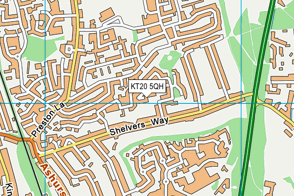 KT20 5QH map - OS VectorMap District (Ordnance Survey)