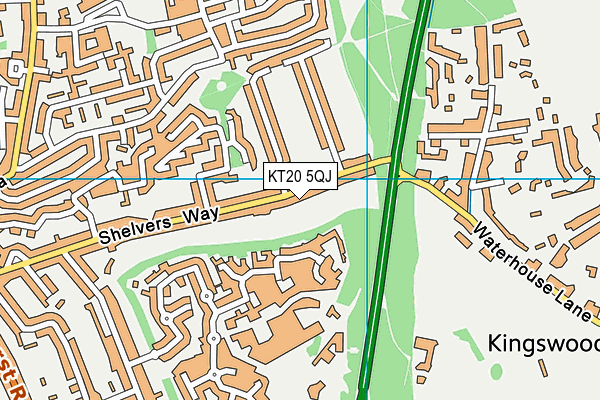 KT20 5QJ map - OS VectorMap District (Ordnance Survey)