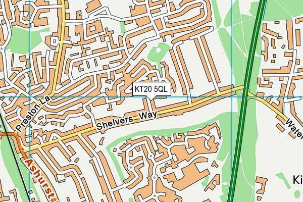 KT20 5QL map - OS VectorMap District (Ordnance Survey)