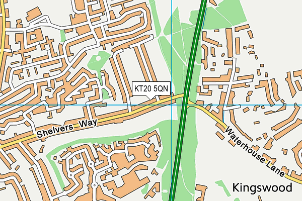 KT20 5QN map - OS VectorMap District (Ordnance Survey)