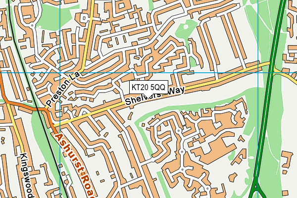 KT20 5QQ map - OS VectorMap District (Ordnance Survey)