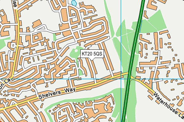 KT20 5QS map - OS VectorMap District (Ordnance Survey)