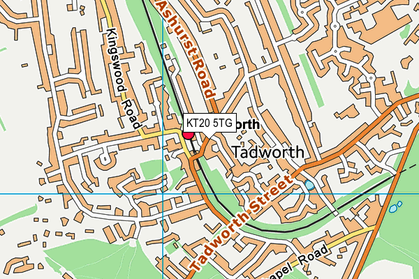 KT20 5TG map - OS VectorMap District (Ordnance Survey)