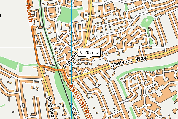 KT20 5TQ map - OS VectorMap District (Ordnance Survey)