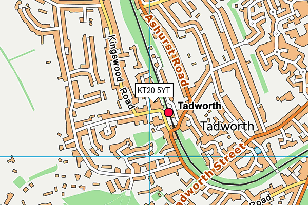 KT20 5YT map - OS VectorMap District (Ordnance Survey)