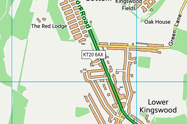 KT20 6AX map - OS VectorMap District (Ordnance Survey)