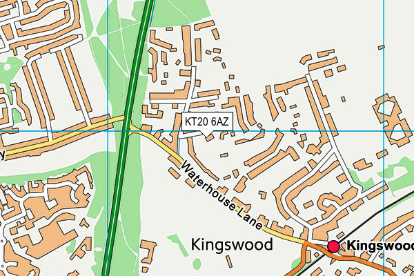 KT20 6AZ map - OS VectorMap District (Ordnance Survey)