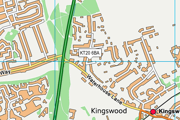 KT20 6BA map - OS VectorMap District (Ordnance Survey)