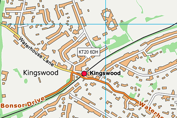 KT20 6DH map - OS VectorMap District (Ordnance Survey)