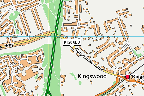 KT20 6DU map - OS VectorMap District (Ordnance Survey)