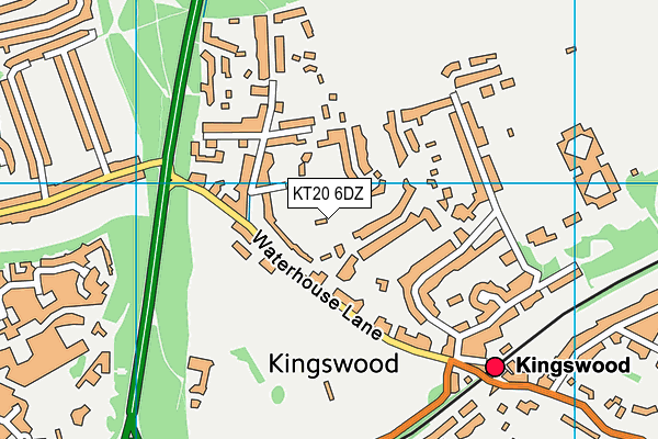 KT20 6DZ map - OS VectorMap District (Ordnance Survey)